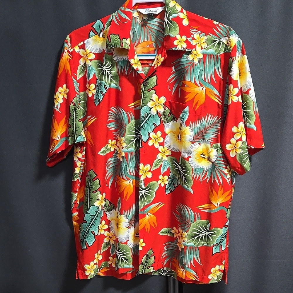 Tropical Red Floral Men's Shirt